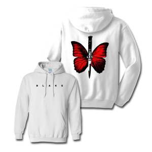 SUDADERA BLANCA MARIPOSA DISEÑO TRASERO